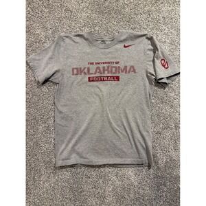 Nike Oklahoma Sooners Football T Shirt Mens Medium Gray Short Sleeve